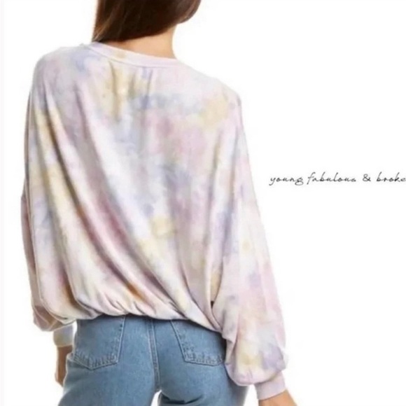YOUNG Fabulous & Broke Women’s Juliette Crew Neck Tie Dye Sweatshirt Large EUC - Picture 3 of 4